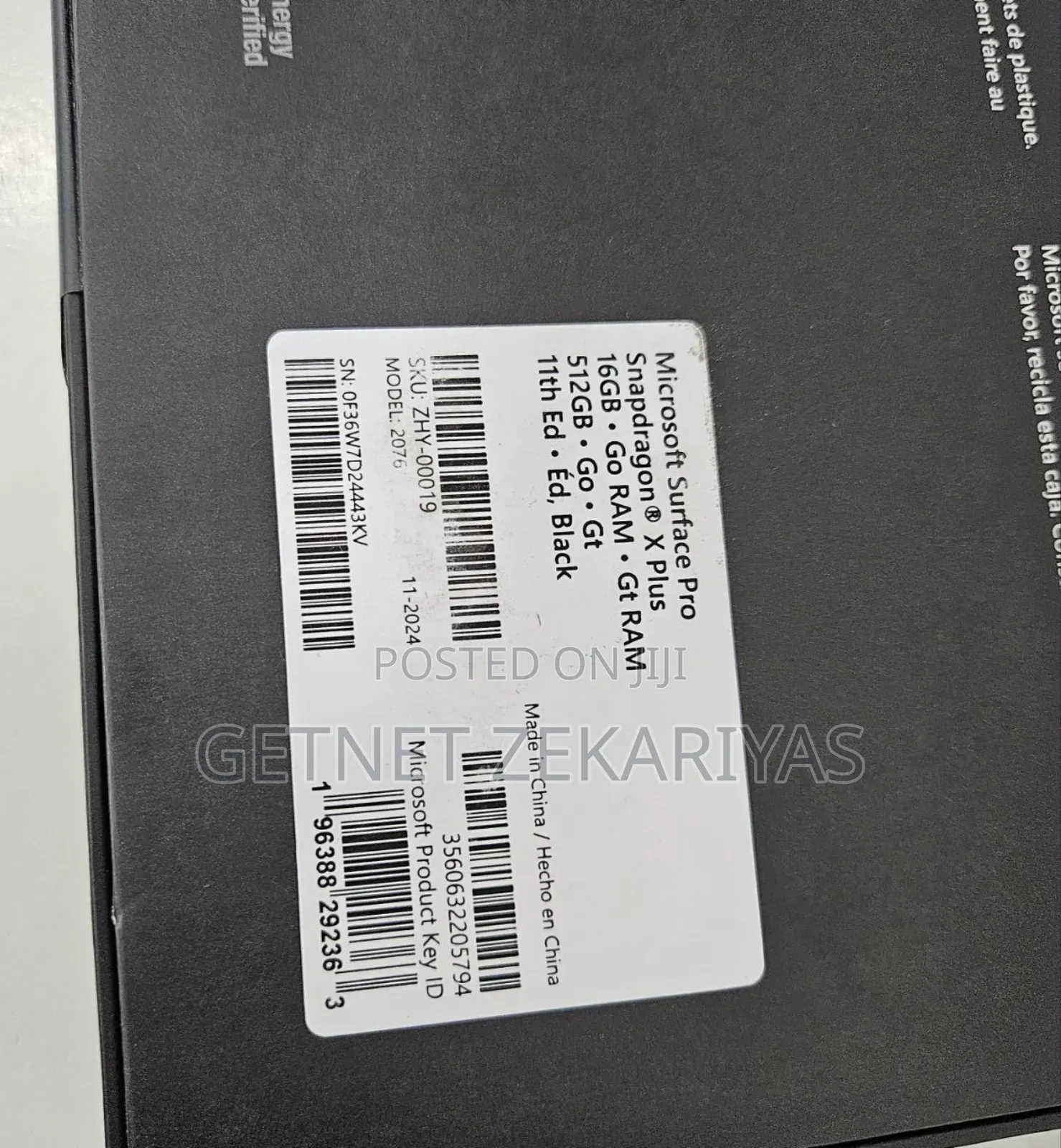 New Microsoft Surface Pro 11th Edition, a Copilot+ PC 16GB SSD 512GB