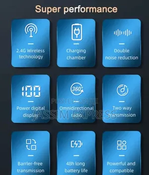 2.4g Dual 48 Hour Battery Microphone 50 Meter Range Noise Re