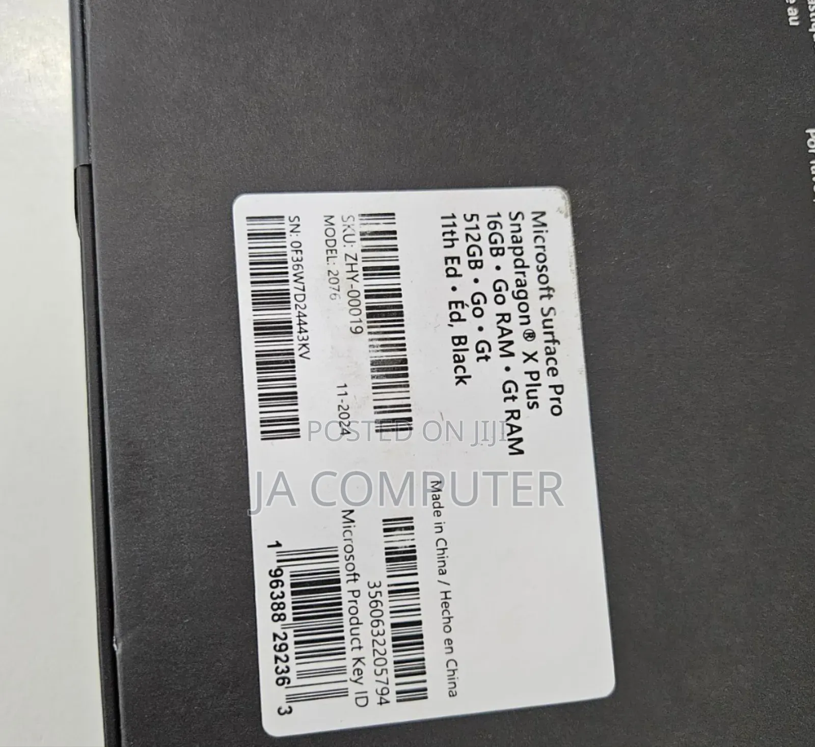 New Microsoft Surface Pro 11th Edition, a Copilot+ PC 16GB SSD 512GB