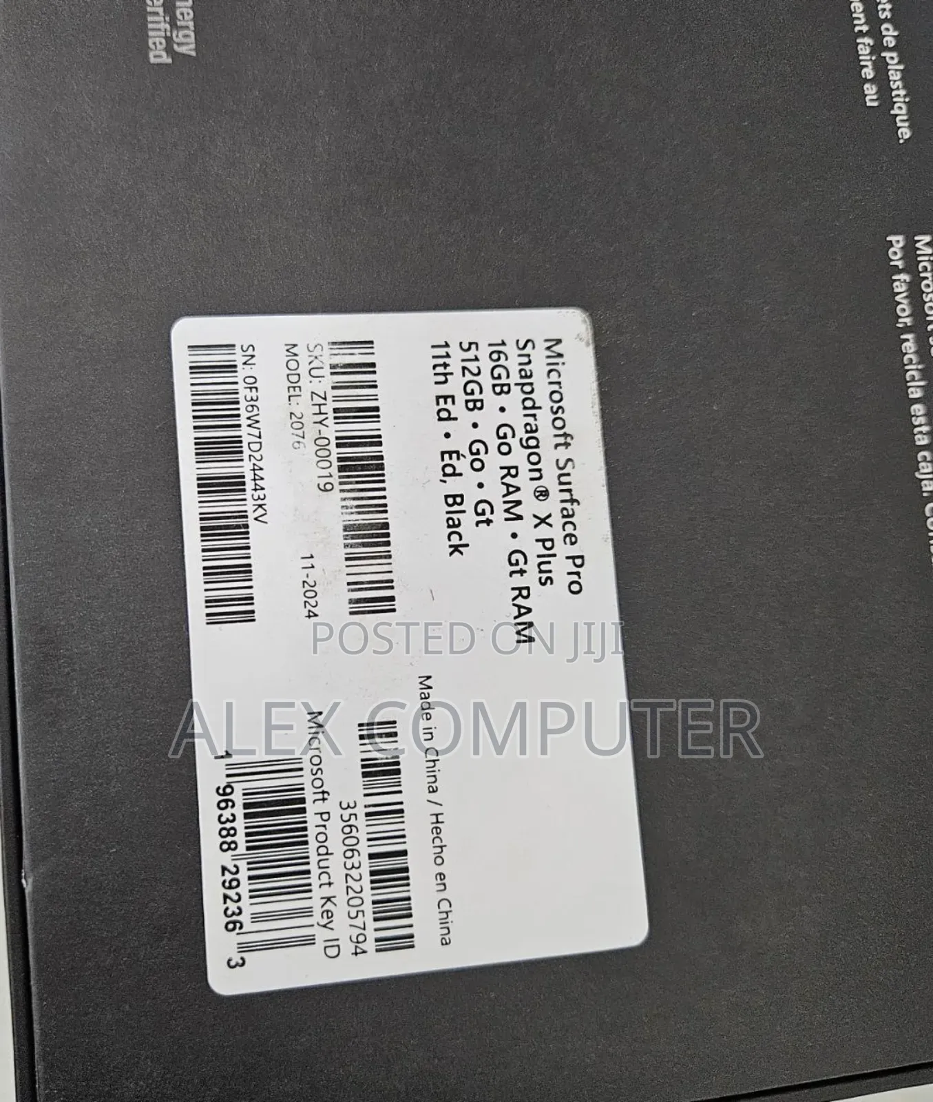 New Microsoft Surface Pro 11th Edition, a Copilot+ PC 16GB SSD 512GB