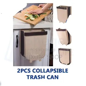 Photo - 2pcs Hanging Trash Can for Kitchen Cabinet Door