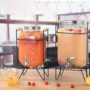 Glass Dispenser Jar With Rack