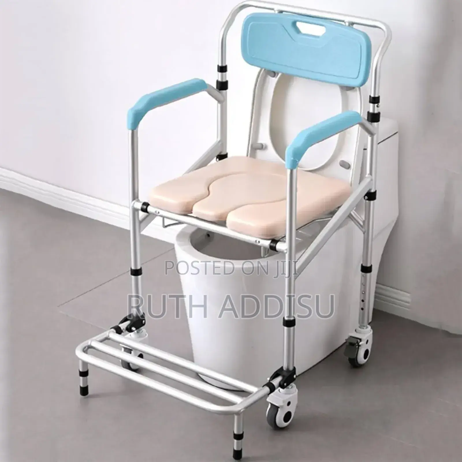 Portable Toilet Chair With Wheel Medical Equipment New