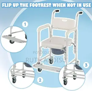 Portable Toilet Chair With Wheel Medical Equipment New