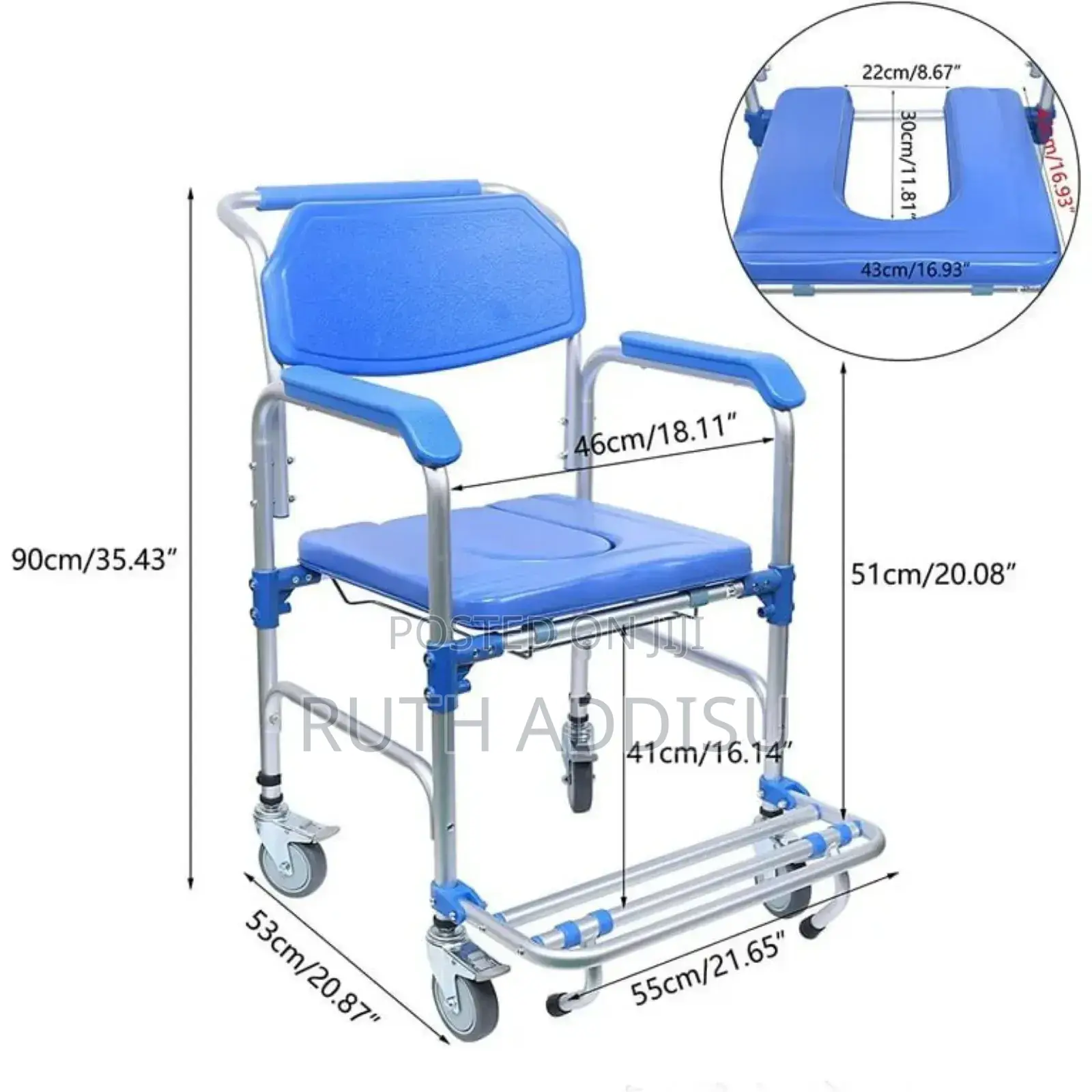 Commode Mini Wheel Chair6፰commode Chair Almunium Poty Chair