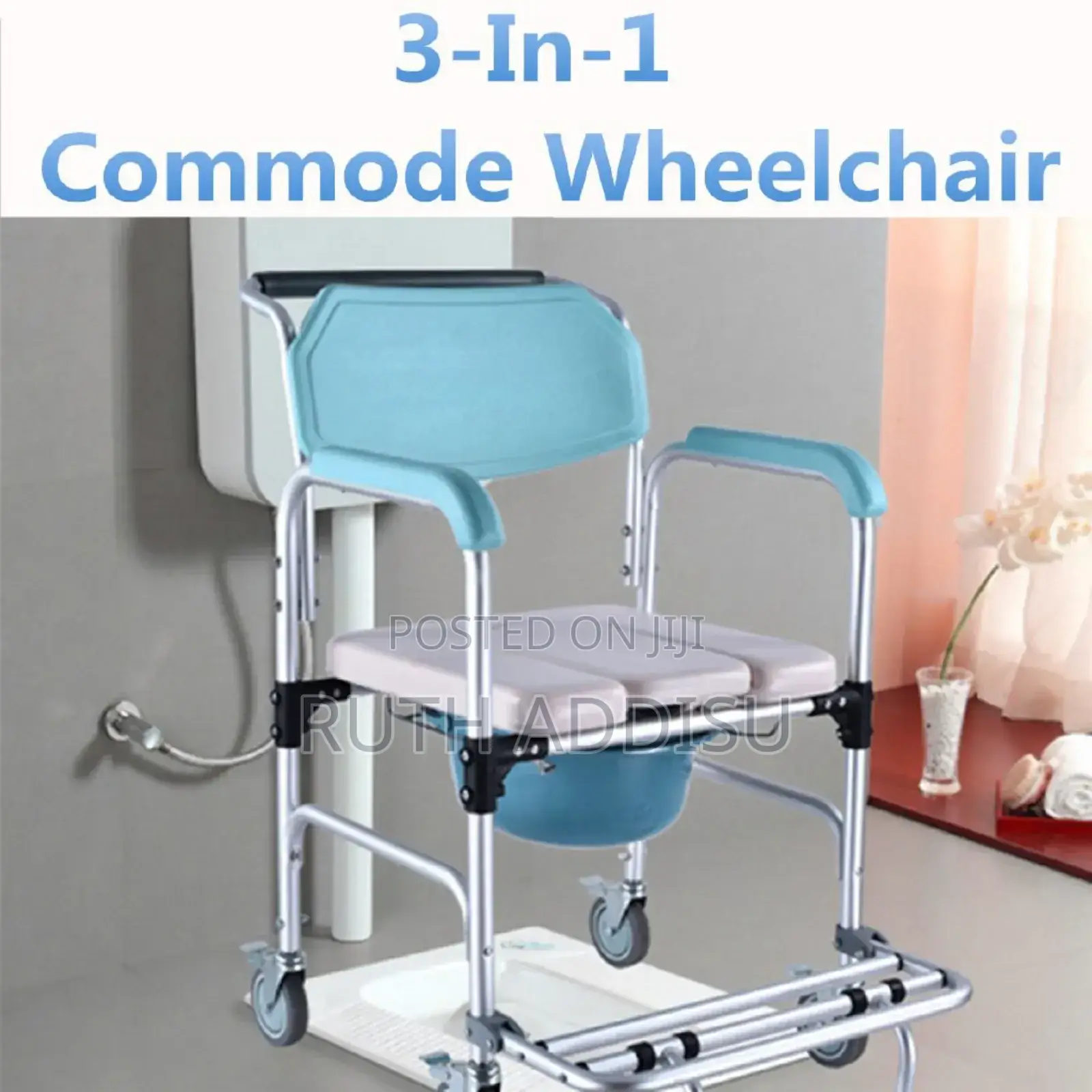 Commode Mini Wheel Chair Brand New Almunium Removable Popo