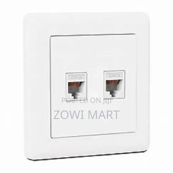 Cat6 Double Data Outlet – 2-Port Wall Plate