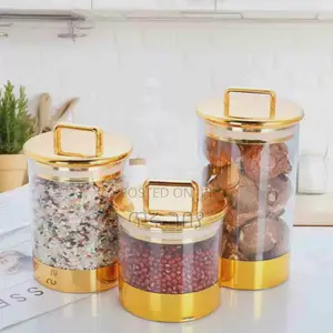 Photo - 3 PCS Set Acrylic Canister (የጥራጥሬ ማስቀመጫ)