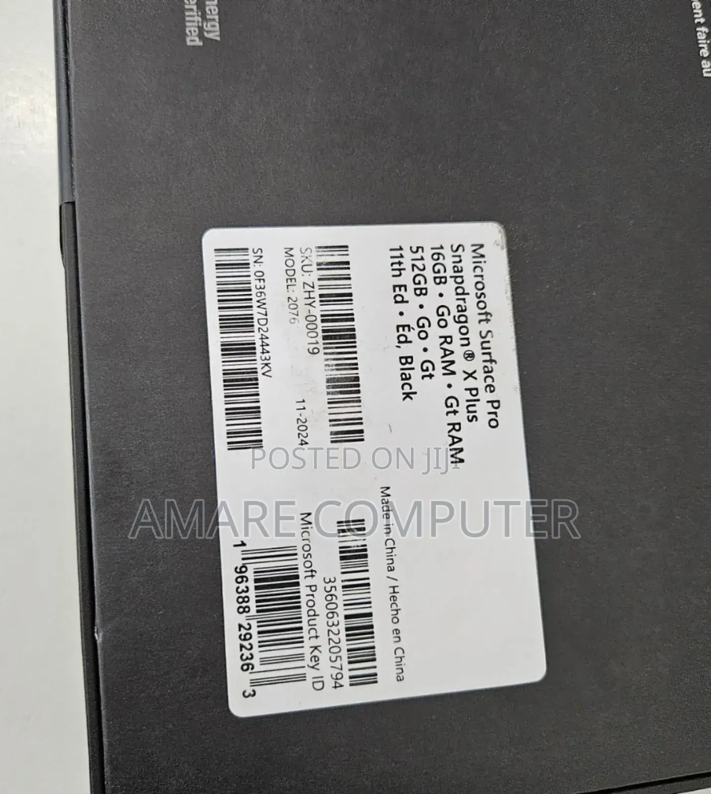 New Microsoft Surface Pro 11th Edition, a Copilot+ PC 16GB SSD 512GB