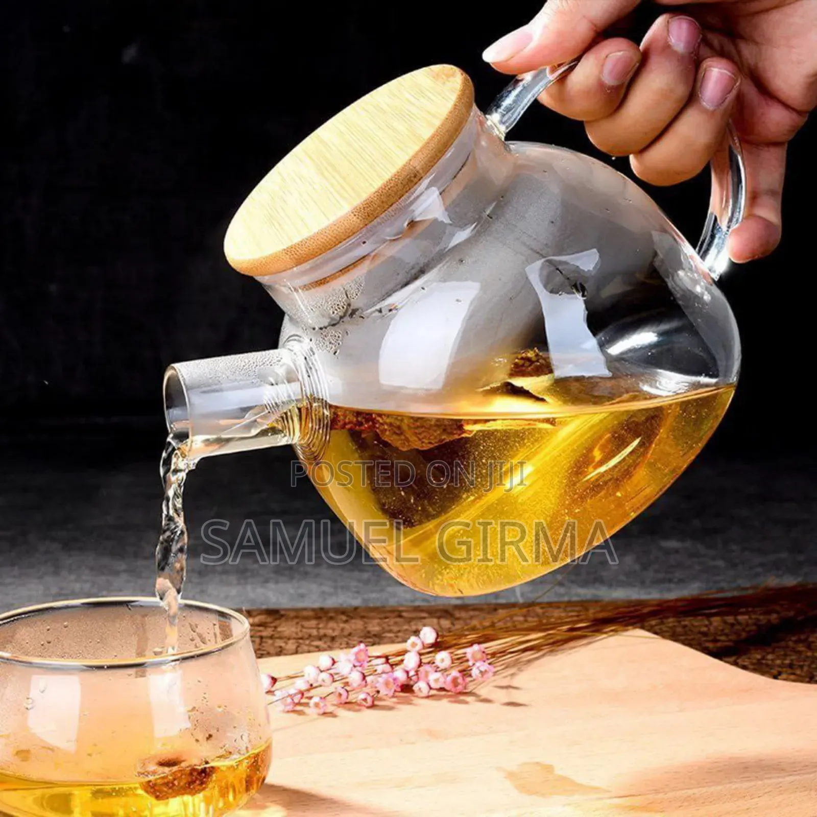 1 Litter Heat Resistance Glass Tea Pot