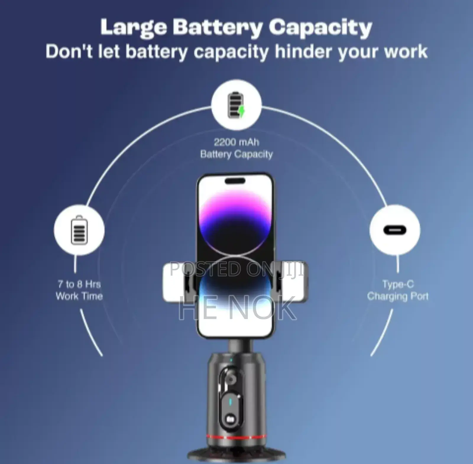 Auto Face Tracking Selfie Stick Tripod 360 Degree