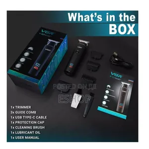 Barber-Quality Hair Clipper–Vgr v-937 With Adjustable Combs