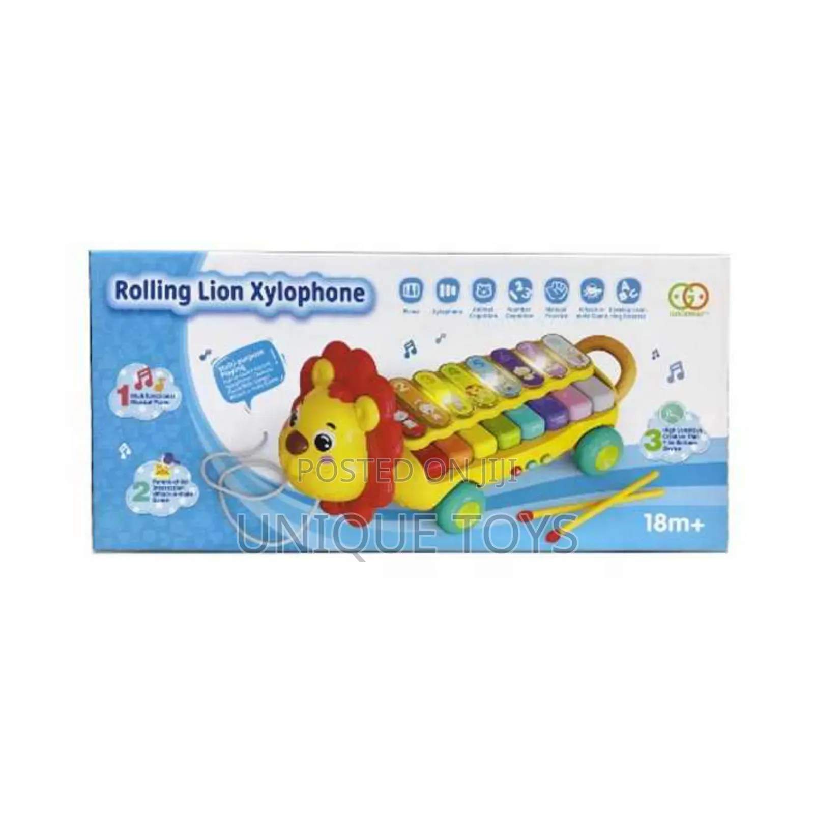 4-in-1 Rolling Lion Xylophone Electronic Piano 