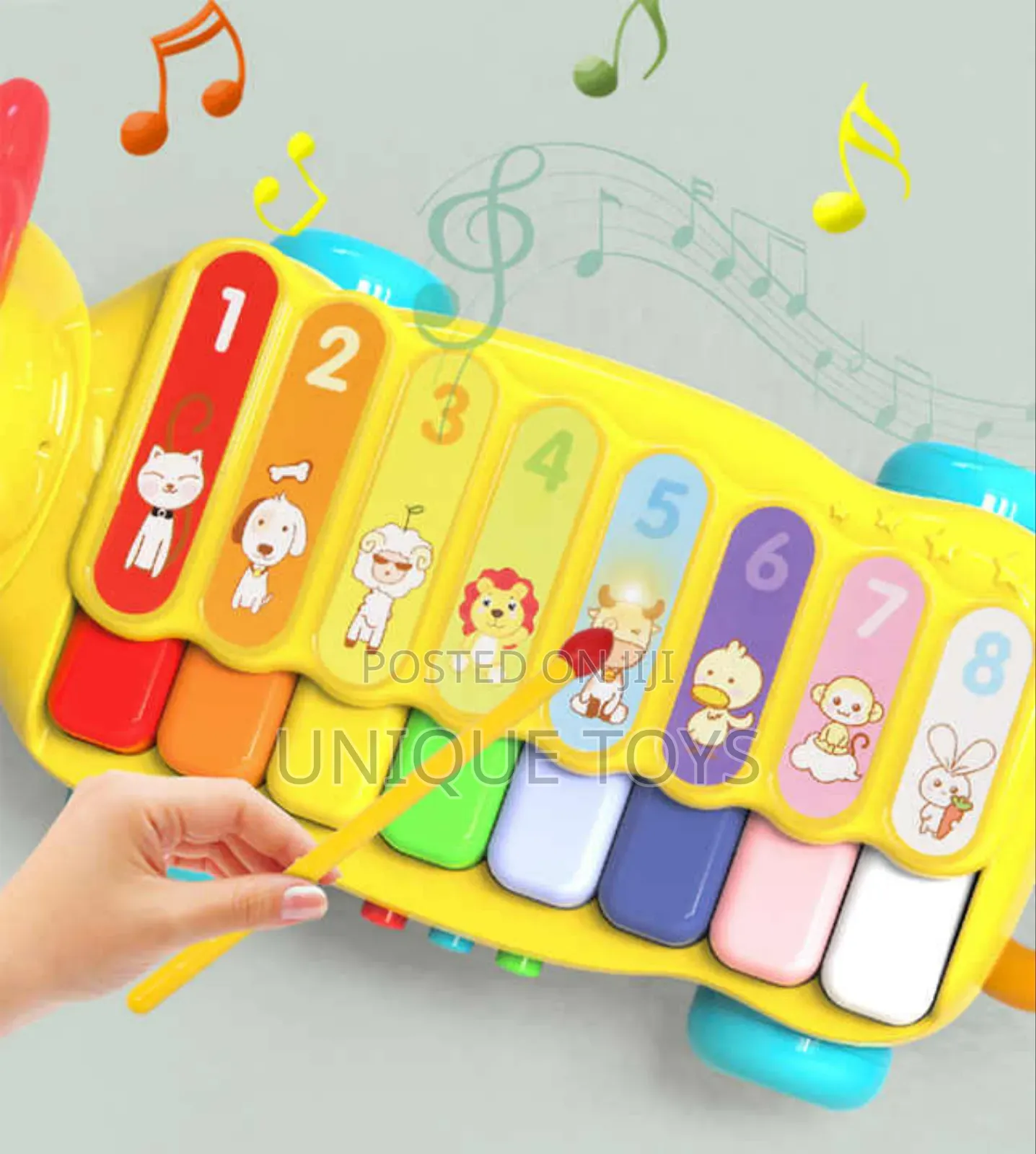 4-in-1 Rolling Lion Xylophone Electronic Piano 