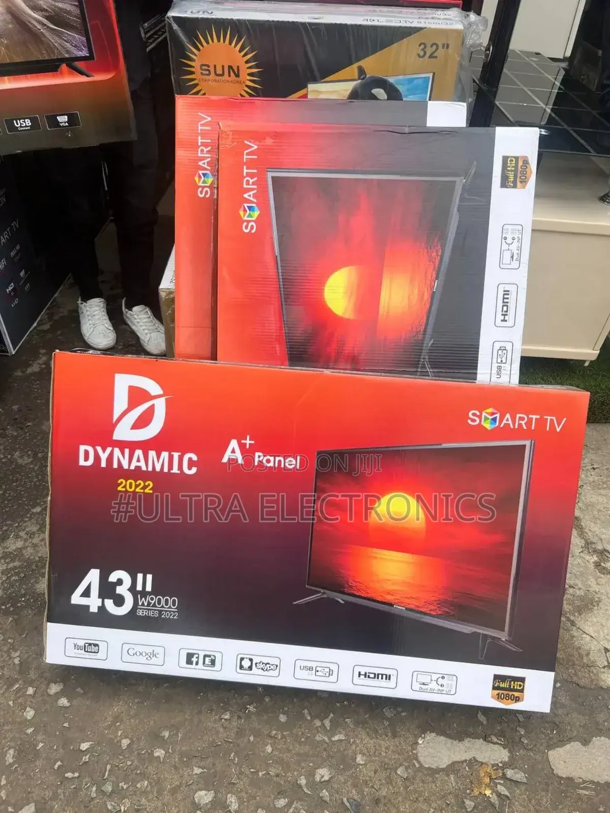 Dynamic 43 Inch Double Glass Smart Uhd Tv