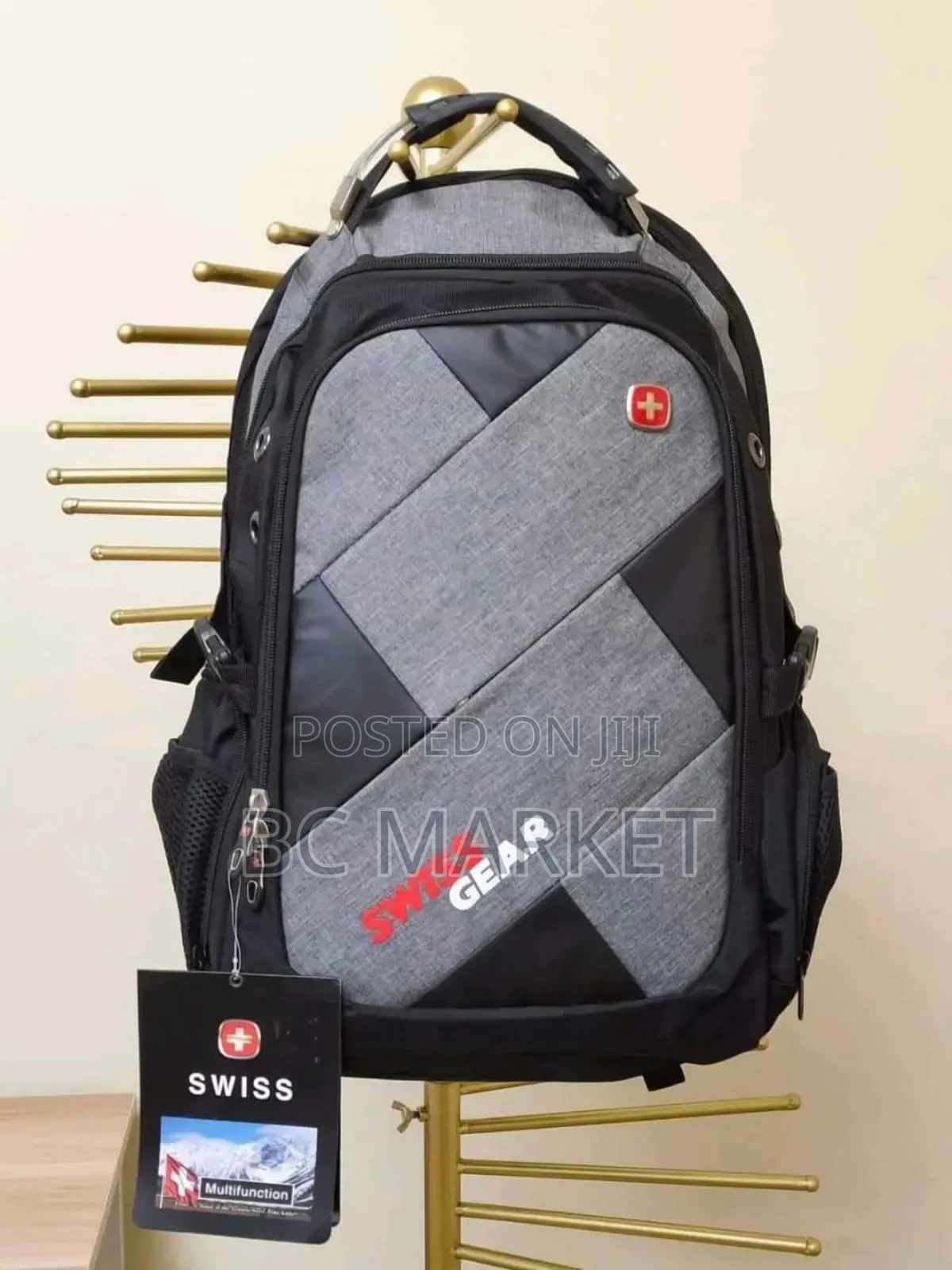 Black Silver Swiss Gear Backpack