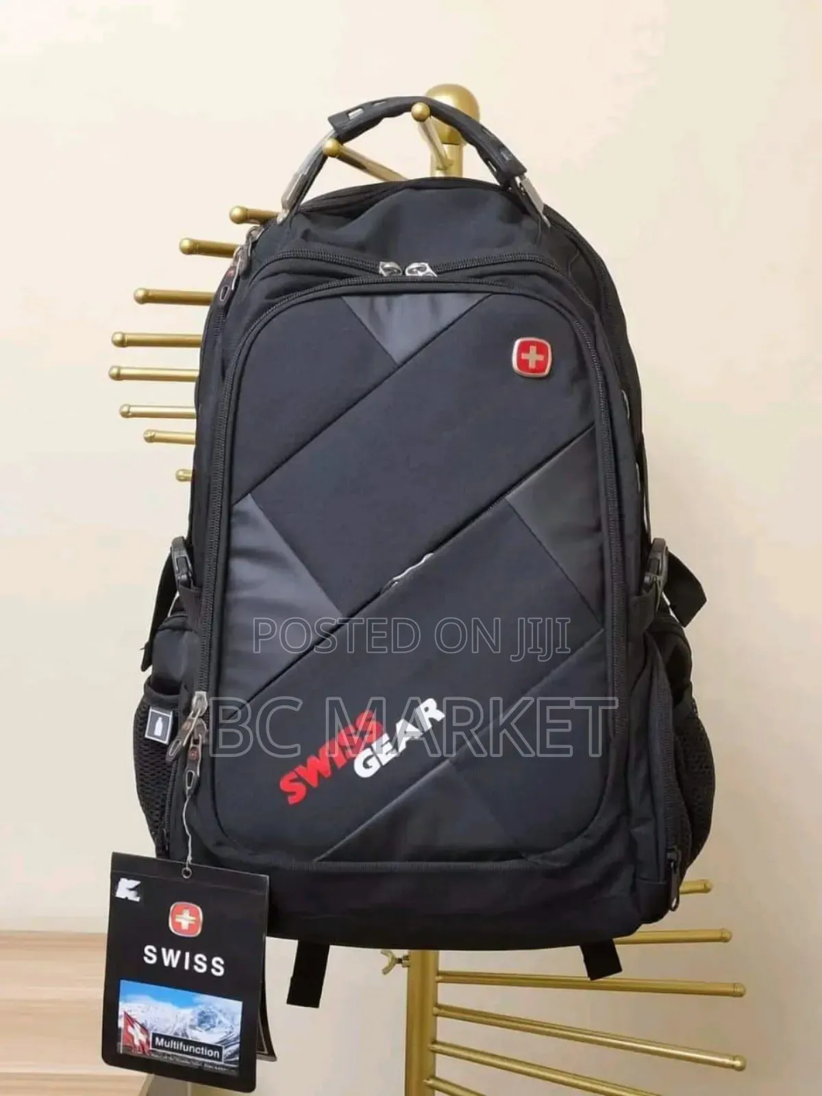 Black Silver Swiss Gear Backpack