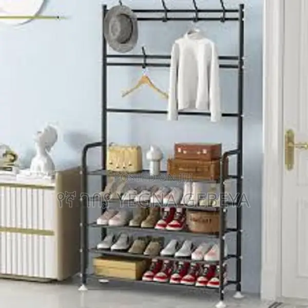 Stainless Steel Clothes Rack - 4 Tier Shoes Rack Organizer