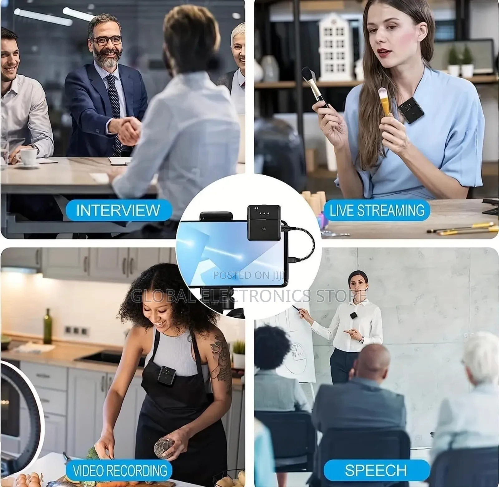 3-in-1 Wireless Dual Noise Cancellation Mic(Cameras Phones