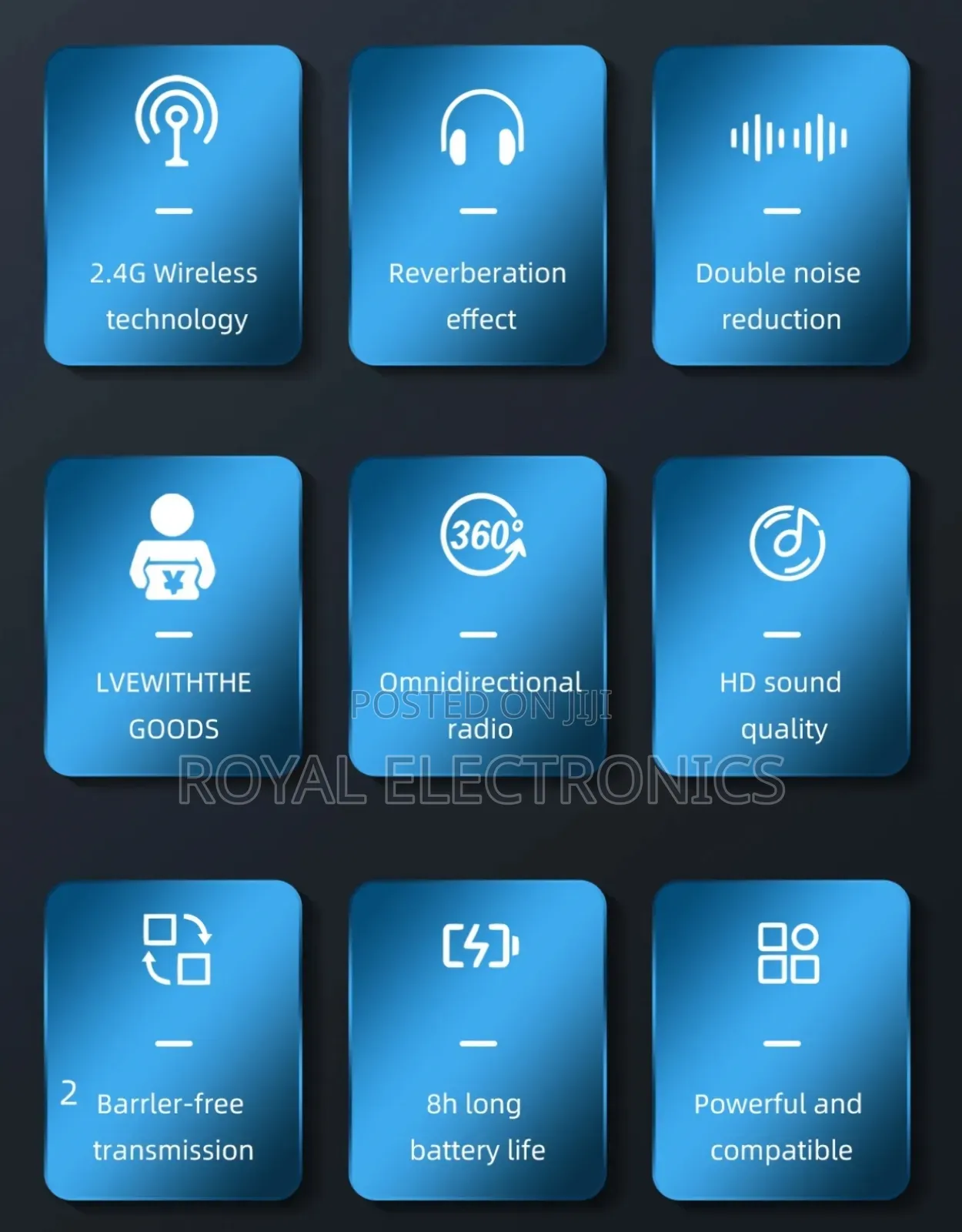 Lavalier 2.4g Radio Noise Reduction Reverb Monitor Mic (3)