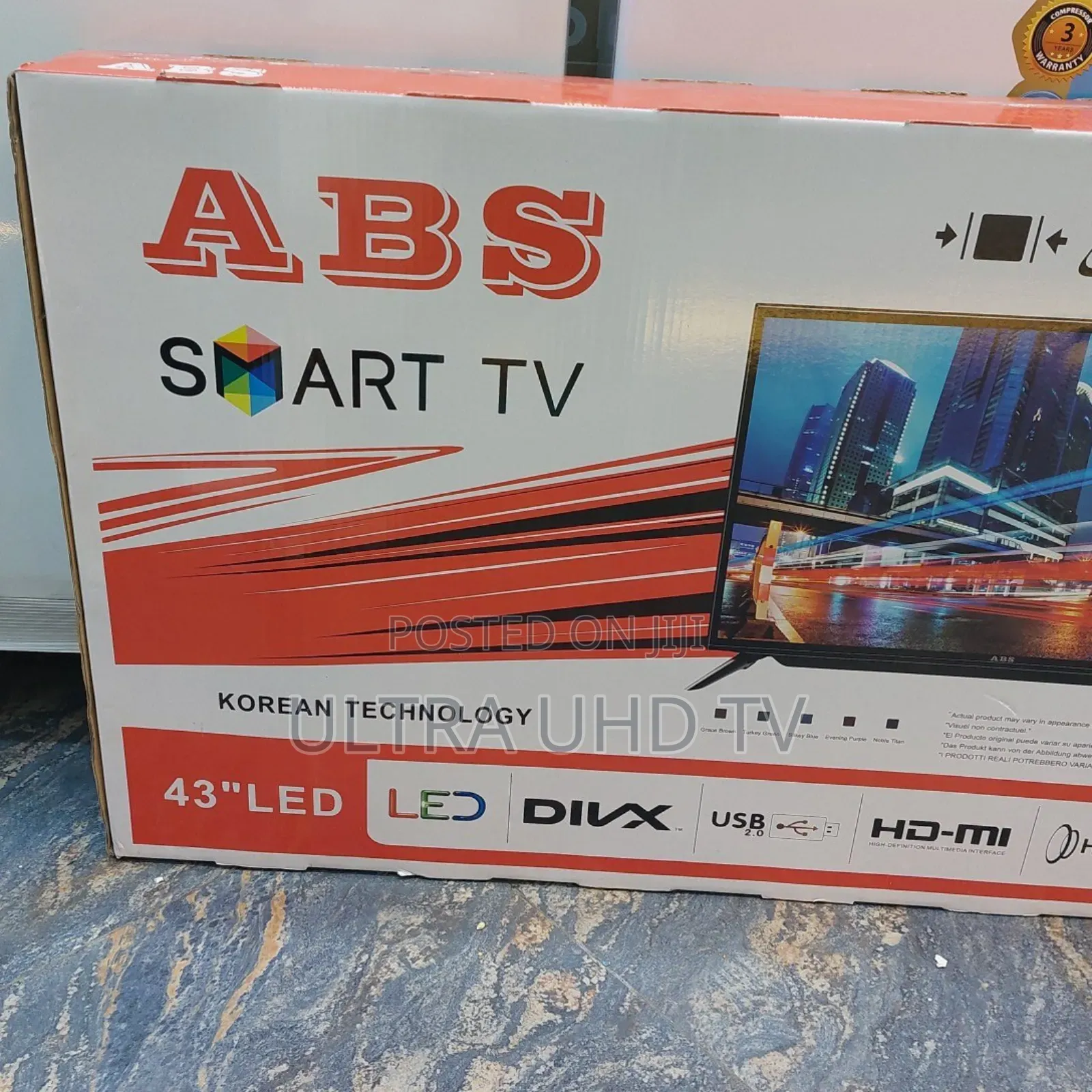 Abs 43 Inch Double Glass Smart Uhd Tv