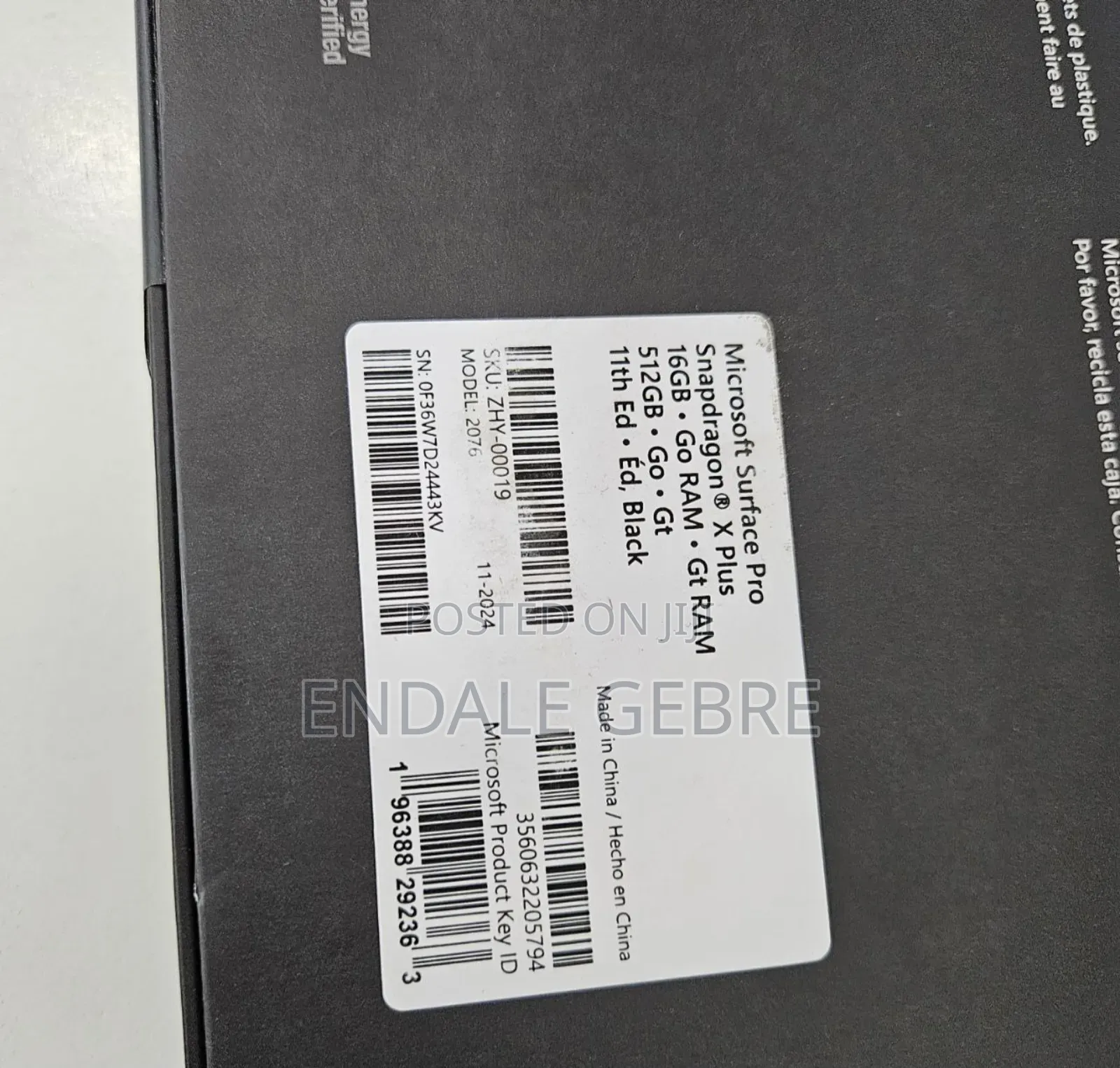 New Microsoft Surface Pro 11th Edition, a Copilot+ PC 16GB SSD 512GB