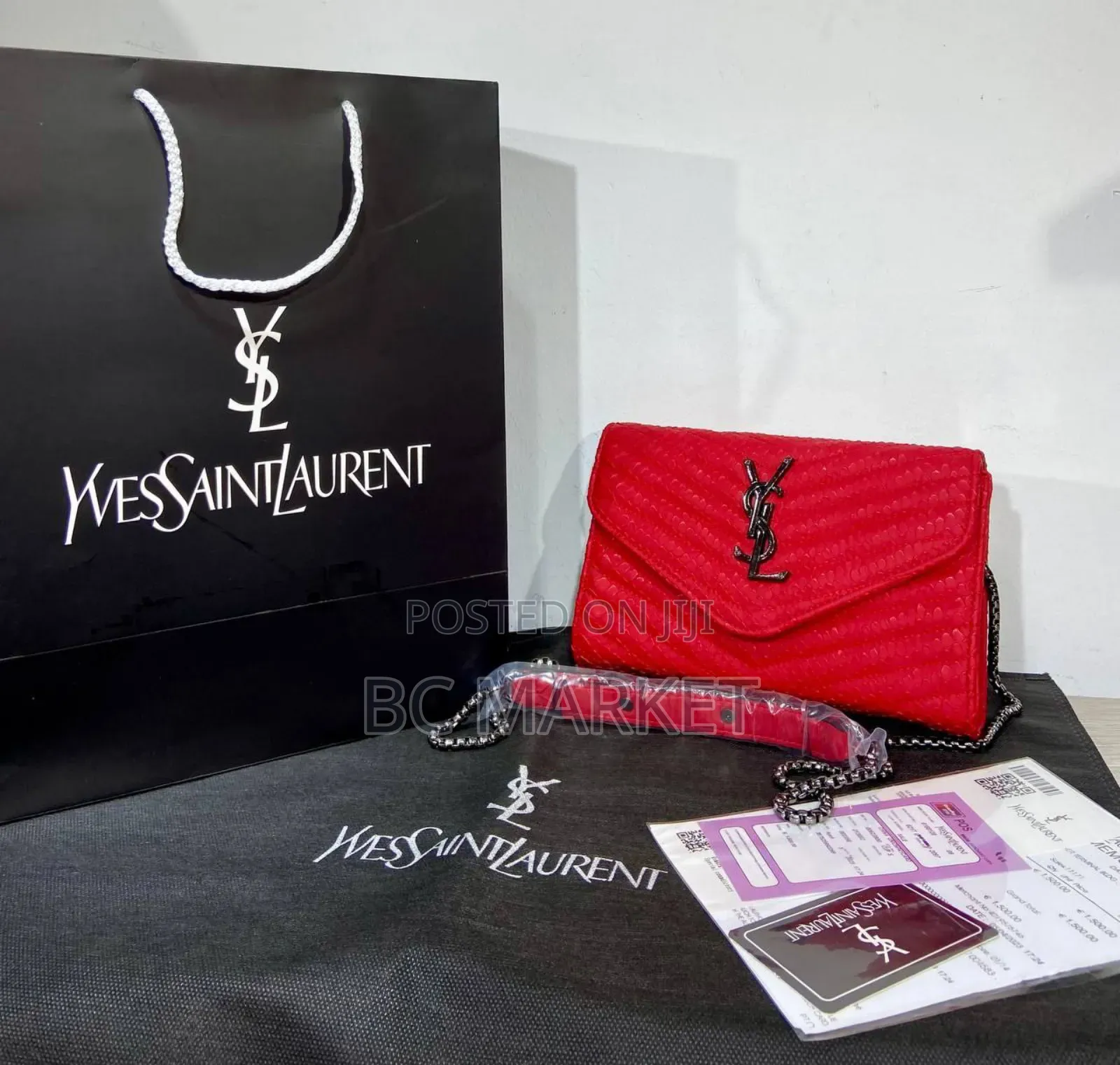 Ysl Slingbag Black, Red, Light Orange Colors