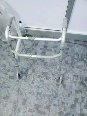 Photo - 2-Button Folding Walker With Wheels, Rolling Walker Medical