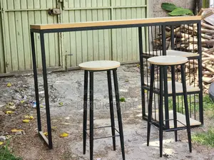 Breakfast Bar Table With Kitchen Stools 160×60 Cm Height 110