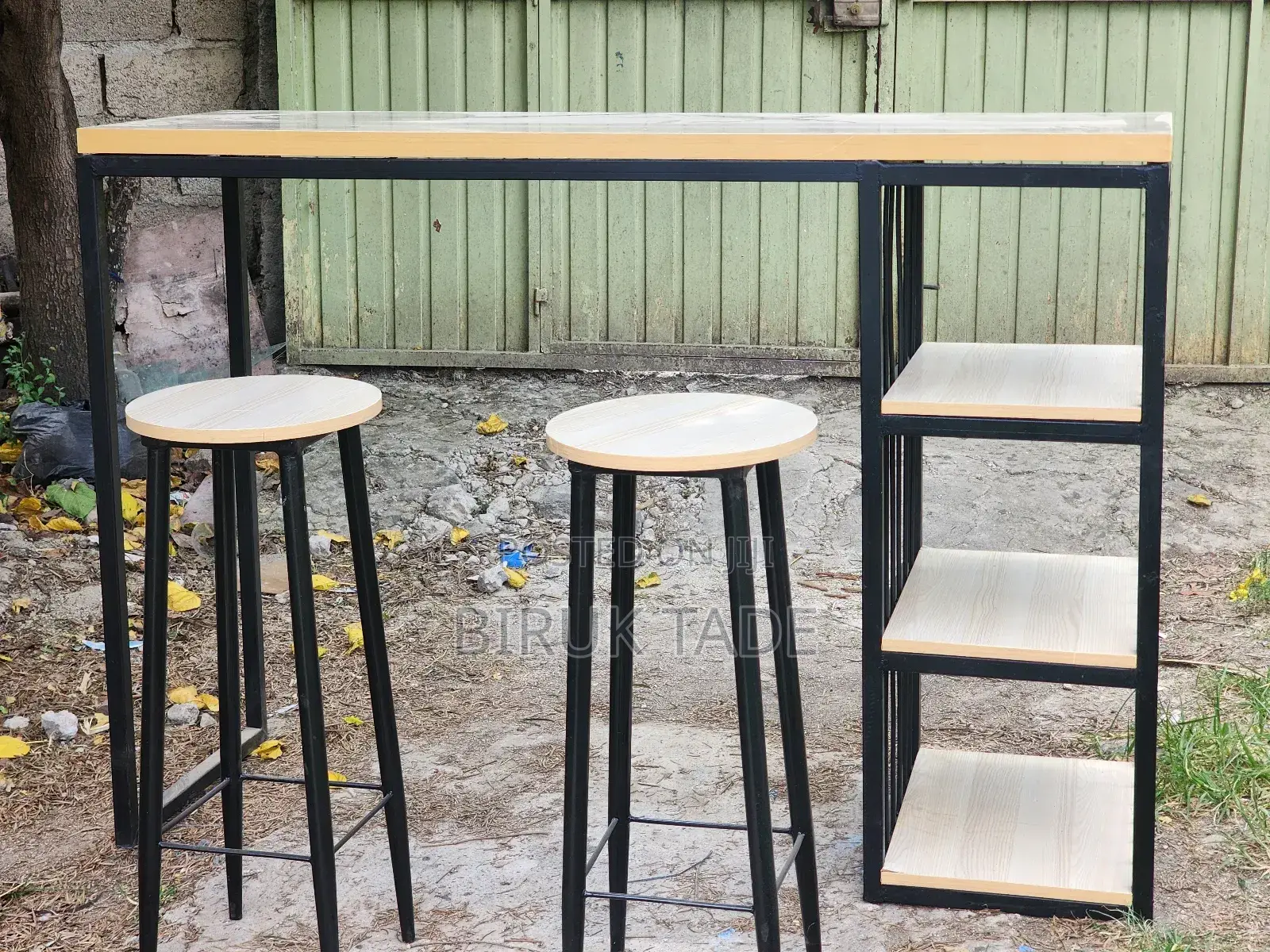 Breakfast Bar Table With Kitchen Stools 160×60 Cm Height 110