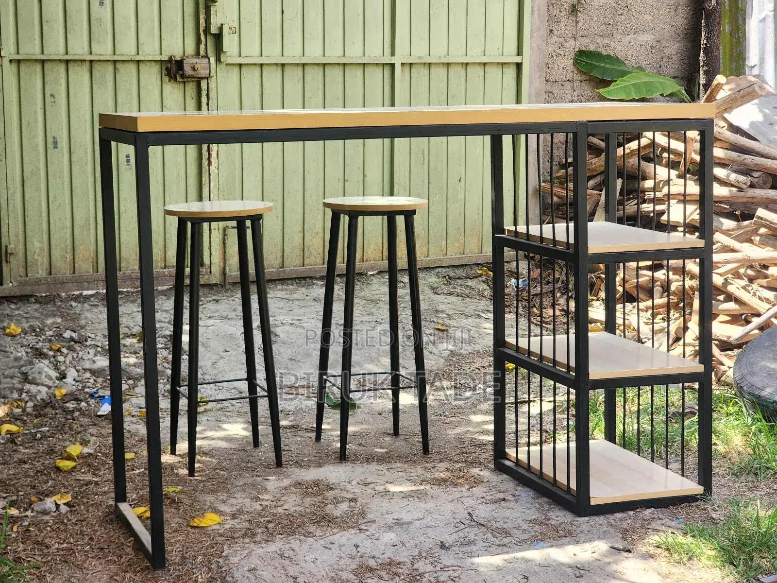 Breakfast Bar Table With Kitchen Stools 160×60 Cm Height 110