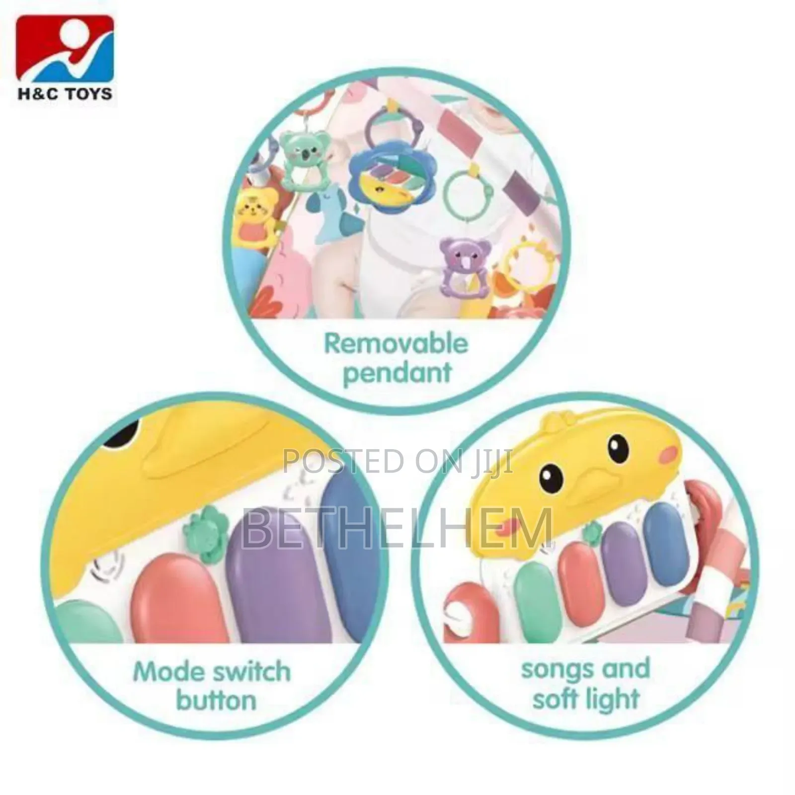 2-in-1 Baby Play Mat Gym With an Adjustable Cradle