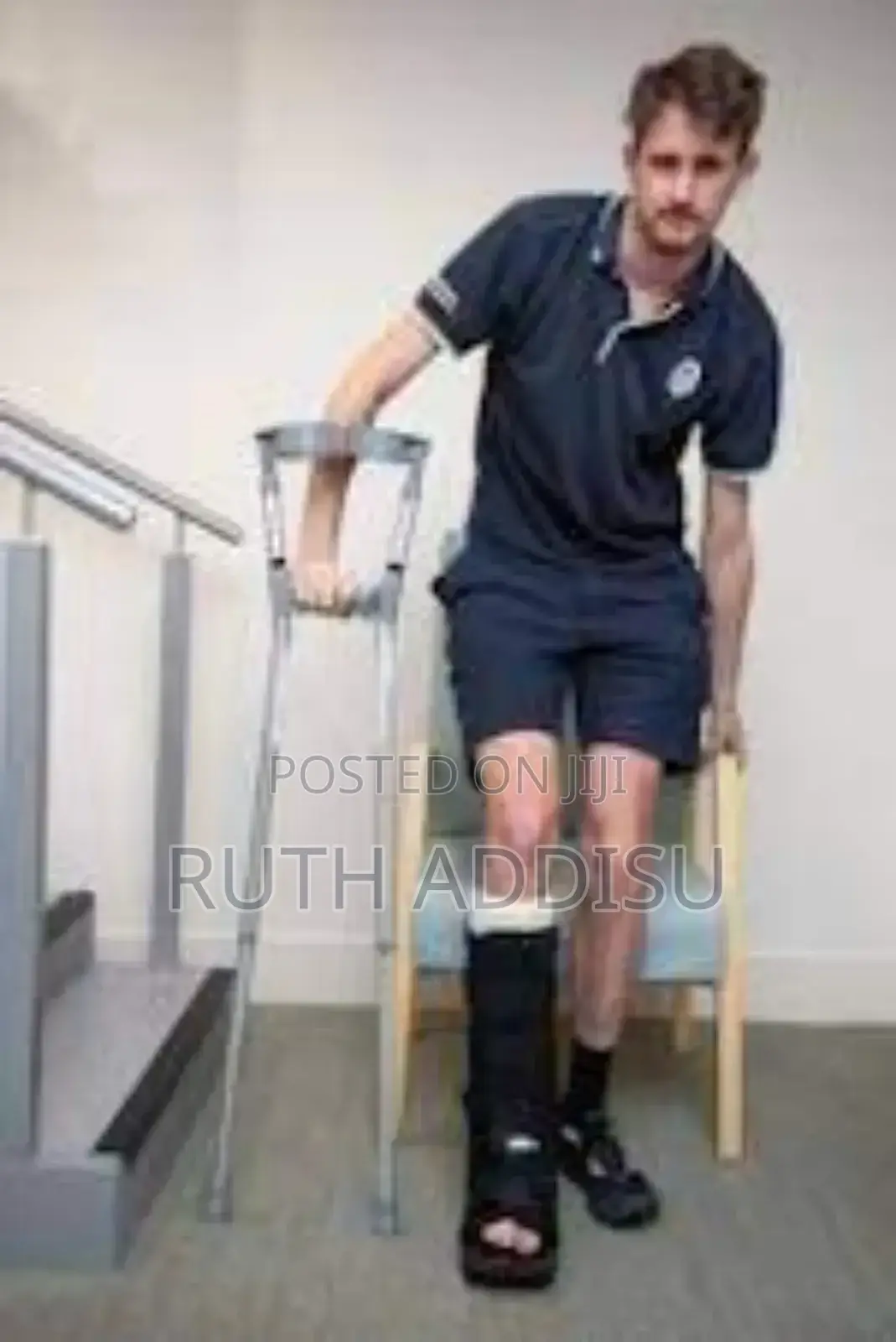 Crutches or Two Walking Sticks Step Up With Your Good Leg