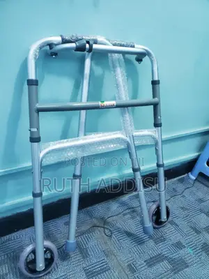 Photo - Medline Lightweight Folding Walker With 5 Wheels, Aluminum