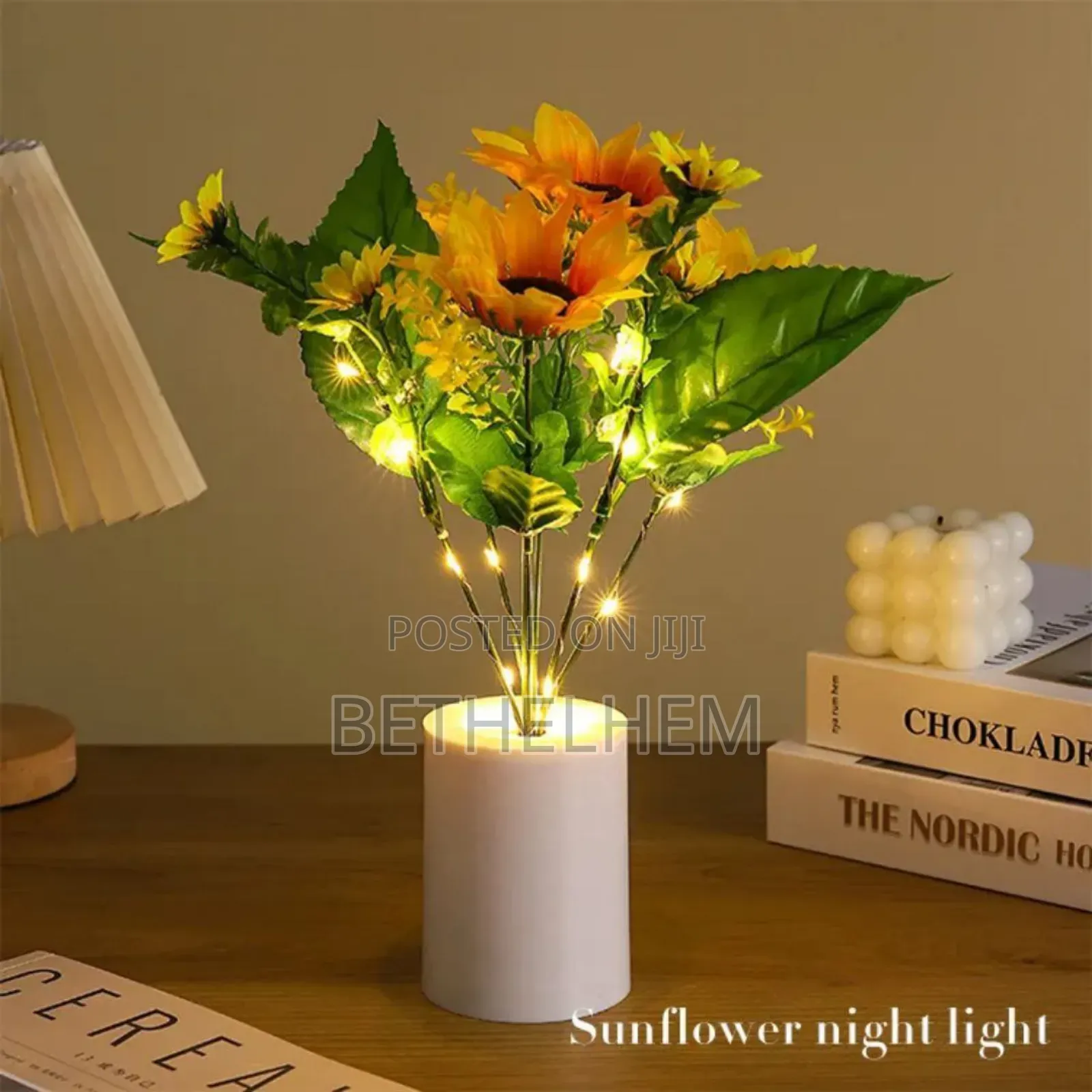 Aesthetic Sunflowers Table Lamp Desk With Led Night Light