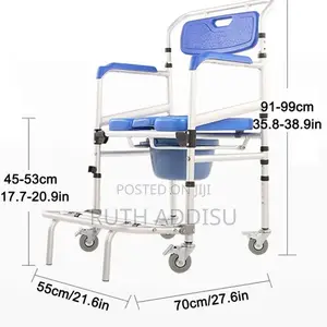 This Is a Commode Wheelchair. With Toilet Seat and a Pail
