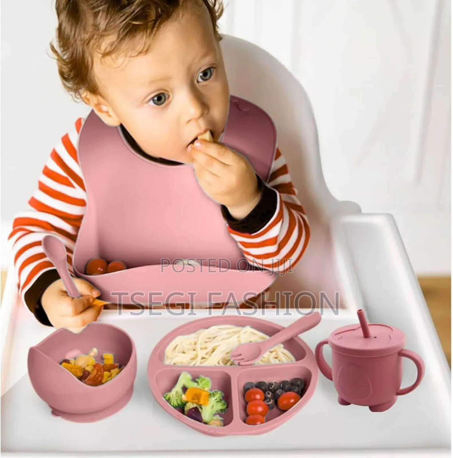 6 in 1 Silicon Baby Feeding Set(የልጆች መመገቢያ)