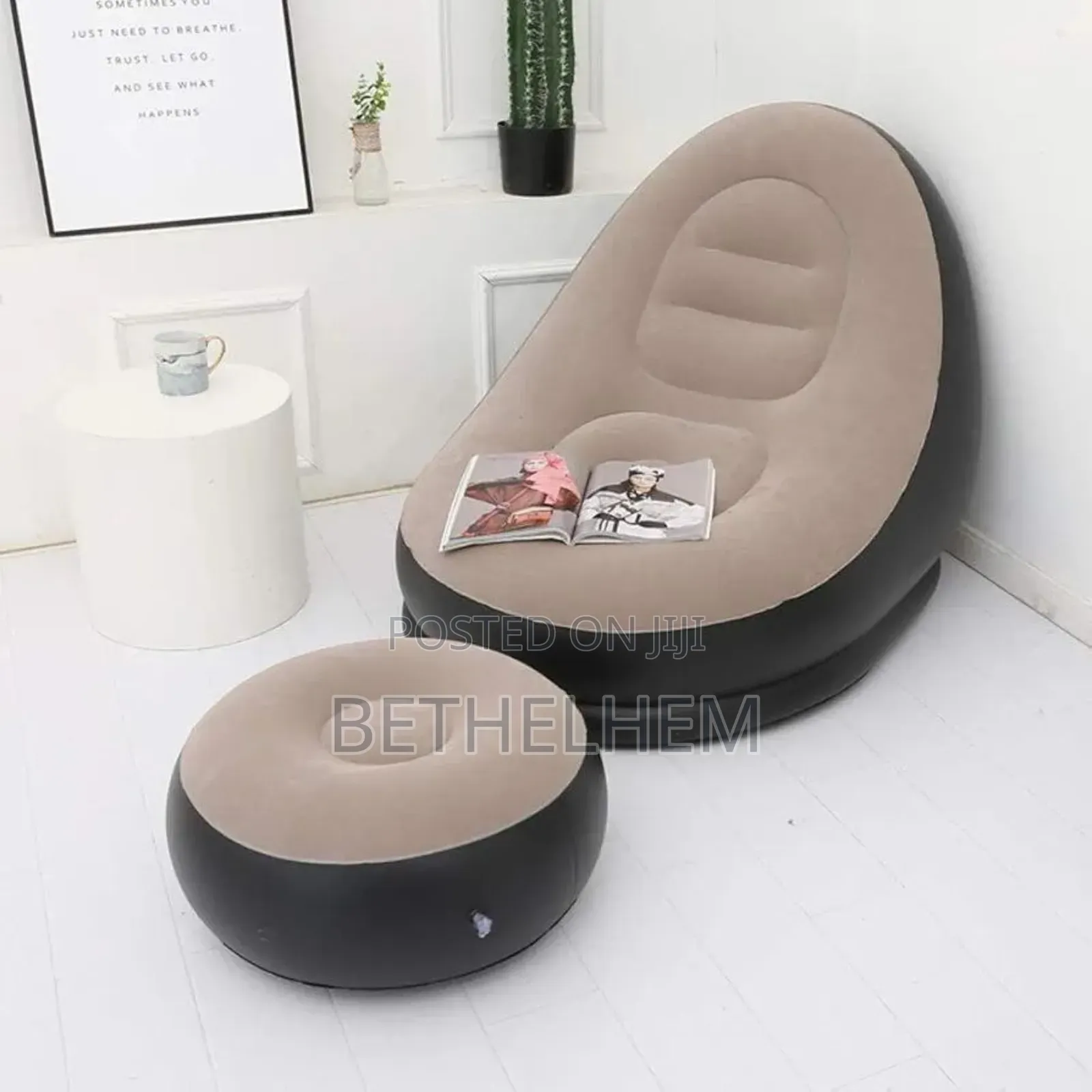 2in1 Inflatable Sofa Chiar With Foot Rest