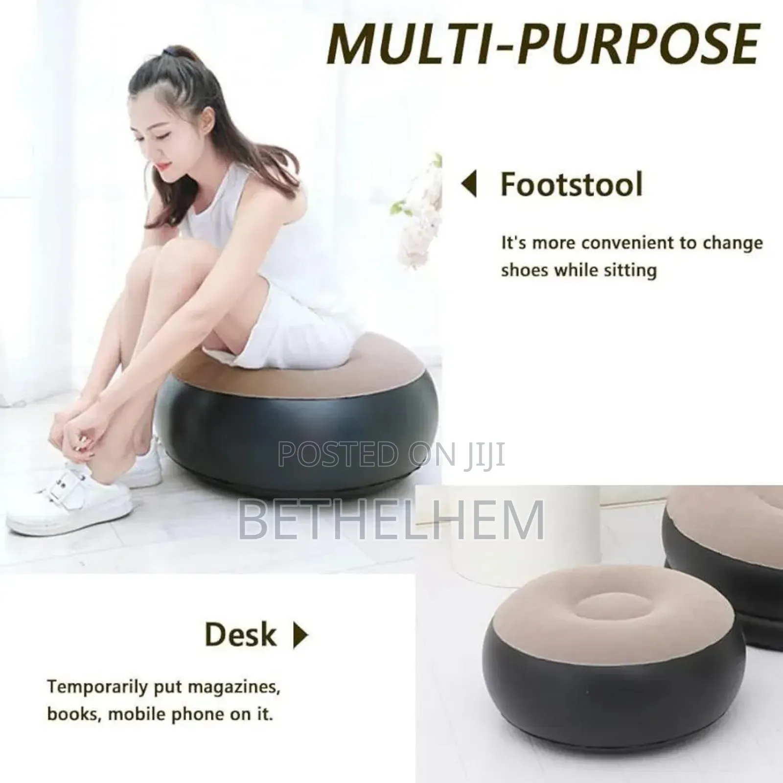 2in1 Inflatable Sofa Chiar With Foot Rest