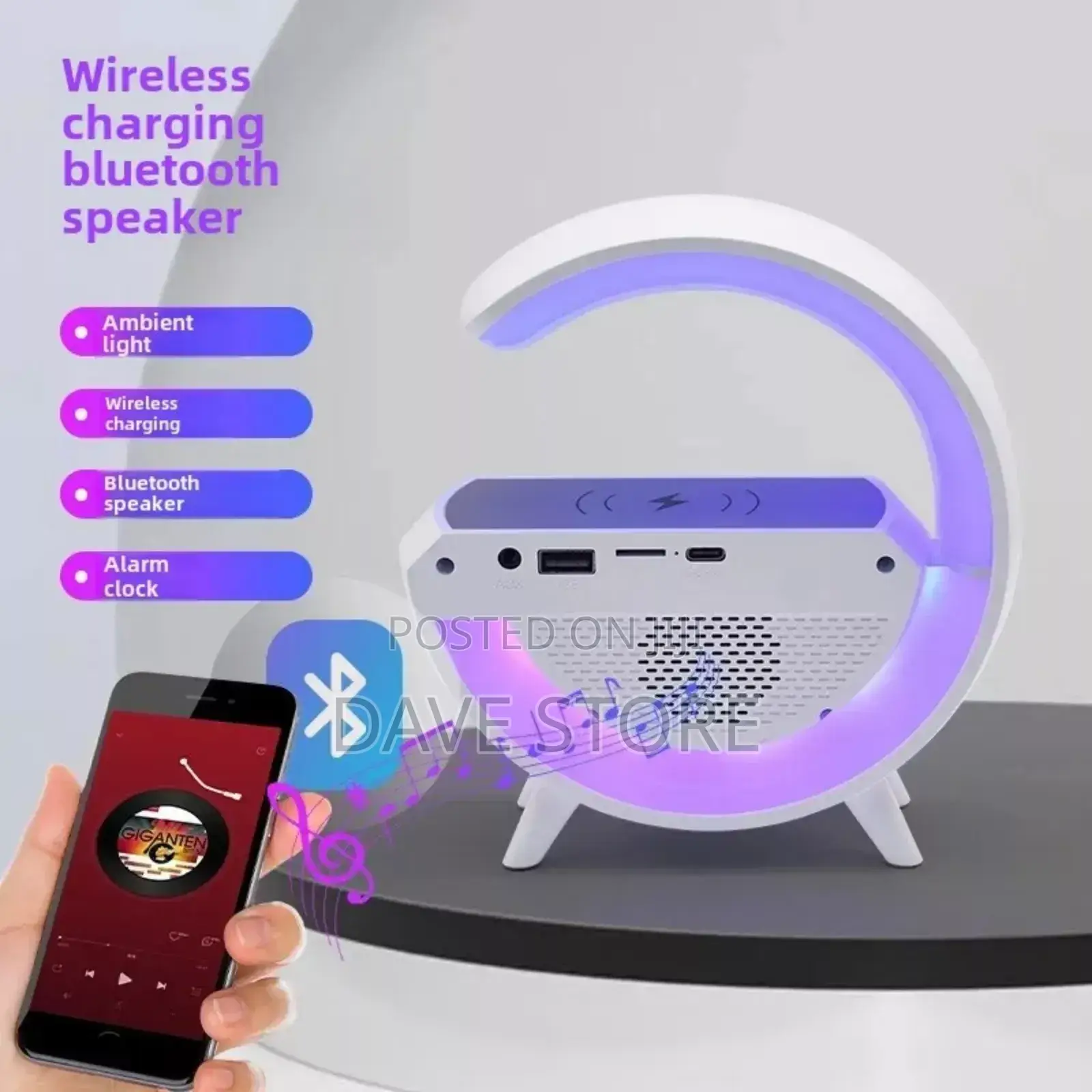 Led Wireless Charging Speaker With Bluetooth Speaker