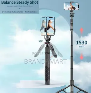 Long 360 Rotation Aluminum Selfie Stick Steady Handle Tripod