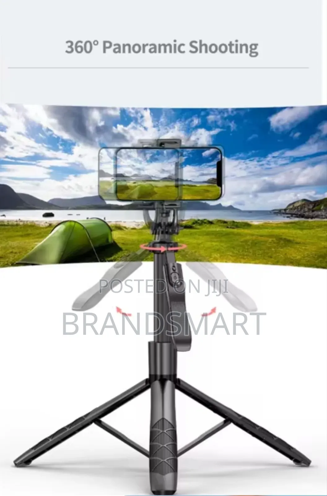 Long 360 Rotation Aluminum Selfie Stick Steady Handle Tripod