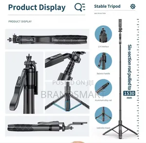 Long 360 Rotation Aluminum Selfie Stick Steady Handle Tripod