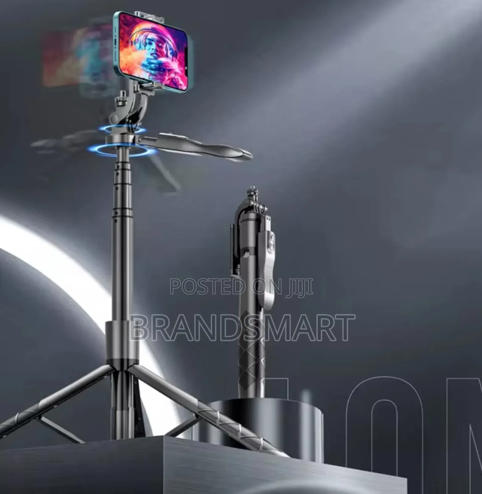 Long 360 Rotation Aluminum Selfie Stick Steady Handle Tripod