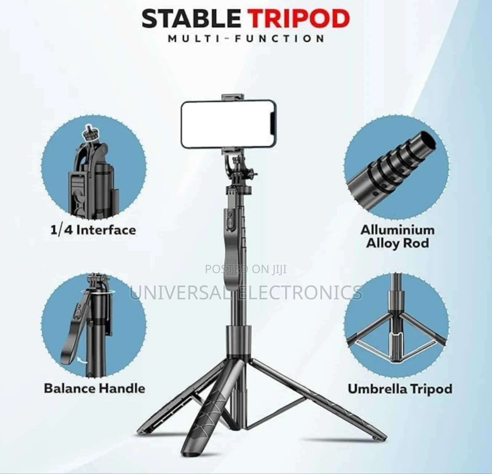 Tripod Monopod for Gopro's Smartphones Selfie Live Stream