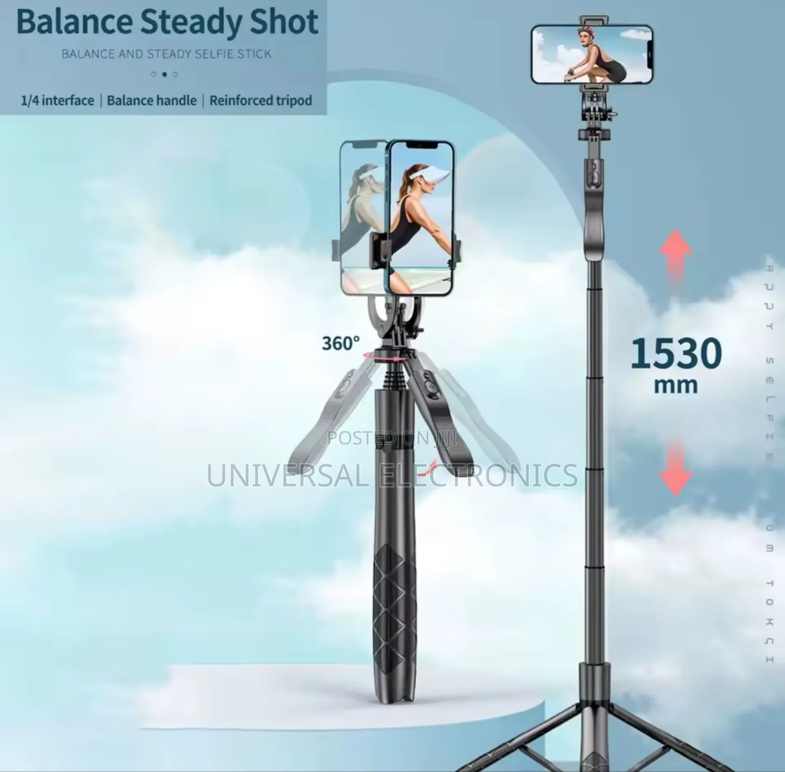 Tripod Monopod for Gopro's Smartphones Selfie Live Stream