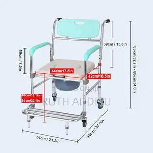 Commode Wheel Chair Basic Strong Four Wheel Chair