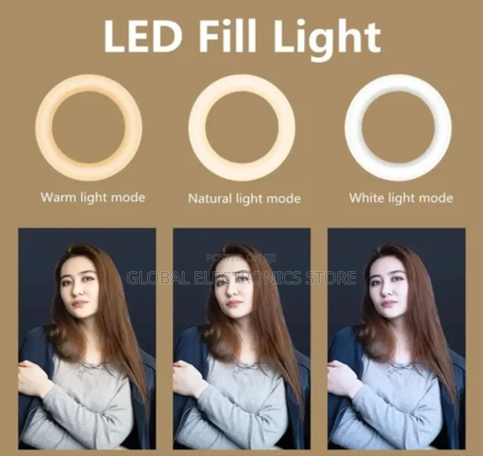 Selfi Stick Tripod With Ring Light, 10 Inch