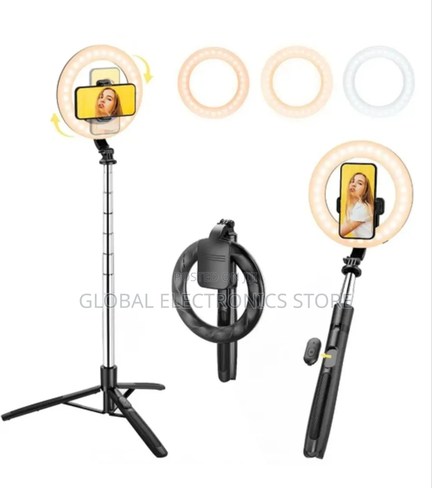 Selfi Stick Tripod With Ring Light, 10 Inch