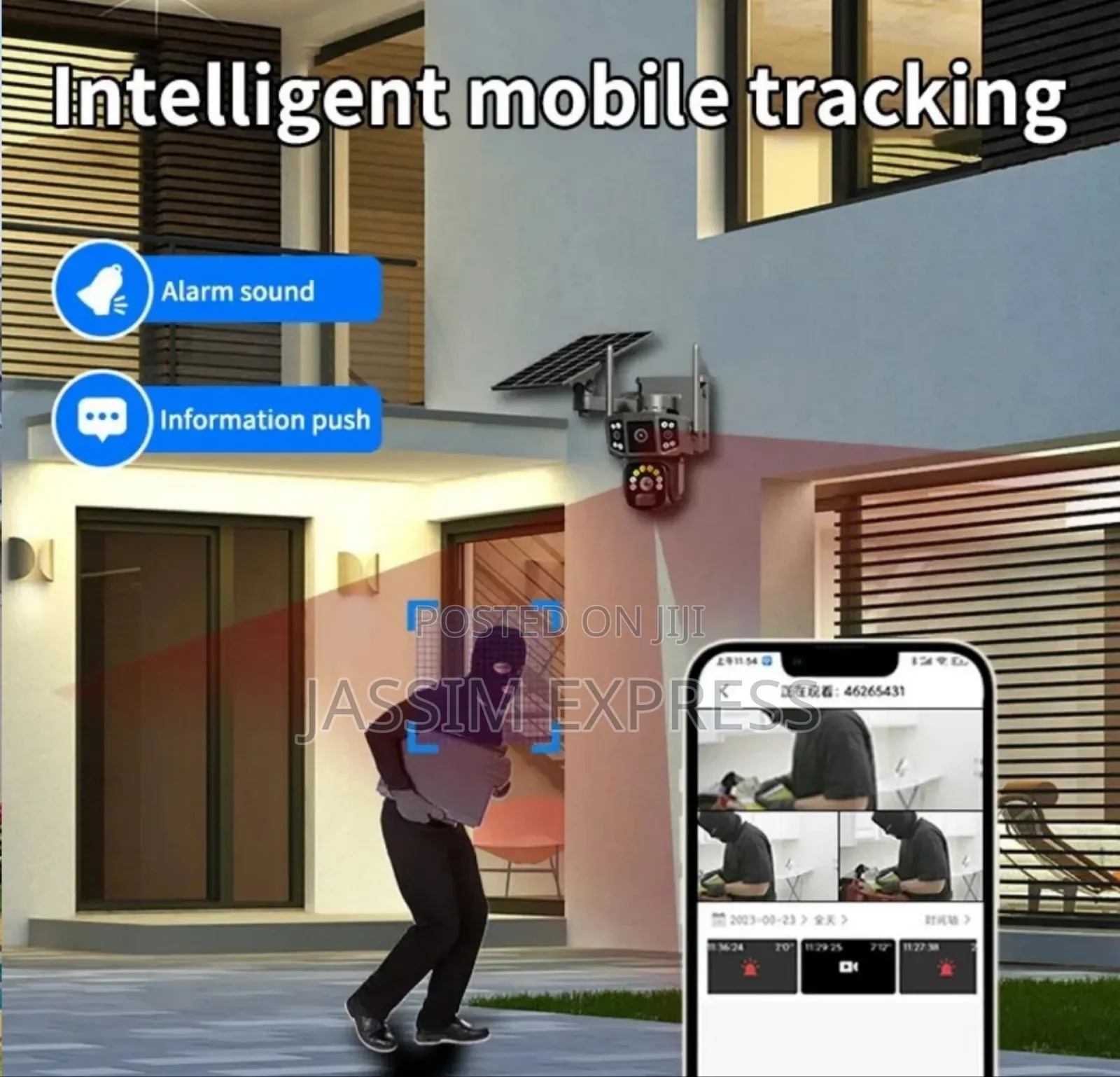 Sim Suport 4 Camera Waterproof Outdoor Camera With Solar